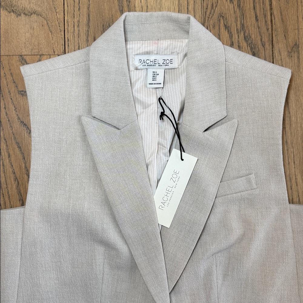 NWT Rachel Zoe Women’s Linen Blend Button Front Vest Size Small - Picture 2 of 9